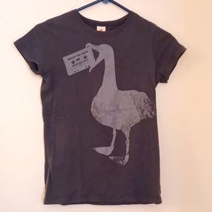 Women's Medium grey Minus The Bear band crewneck tee shirt cassette seagull